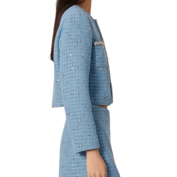 Vilya Short Sequin Embellished Tweed Jacket - Picture 3 of 12